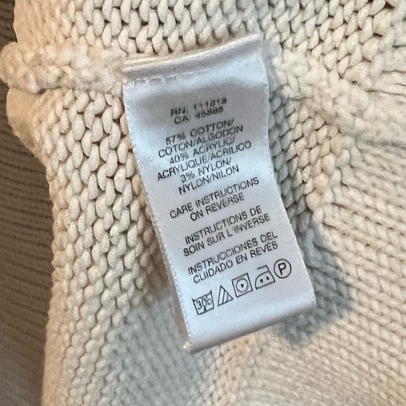 Michael Kors Cotton Blend Button Neck Ivory Cardigan Wrap Sweater - Picture 4 of 5